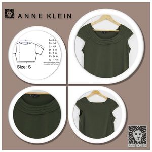 Anne Klein Olive Green Cap Sleeves Top Size Small